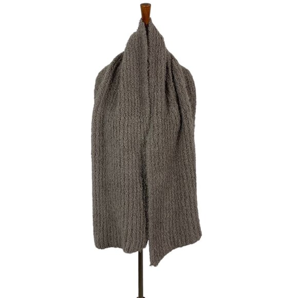 Anthropologie Cozy Knit Fringe Scarf Neutral Winter Fall Layering - Picture 1 of 2